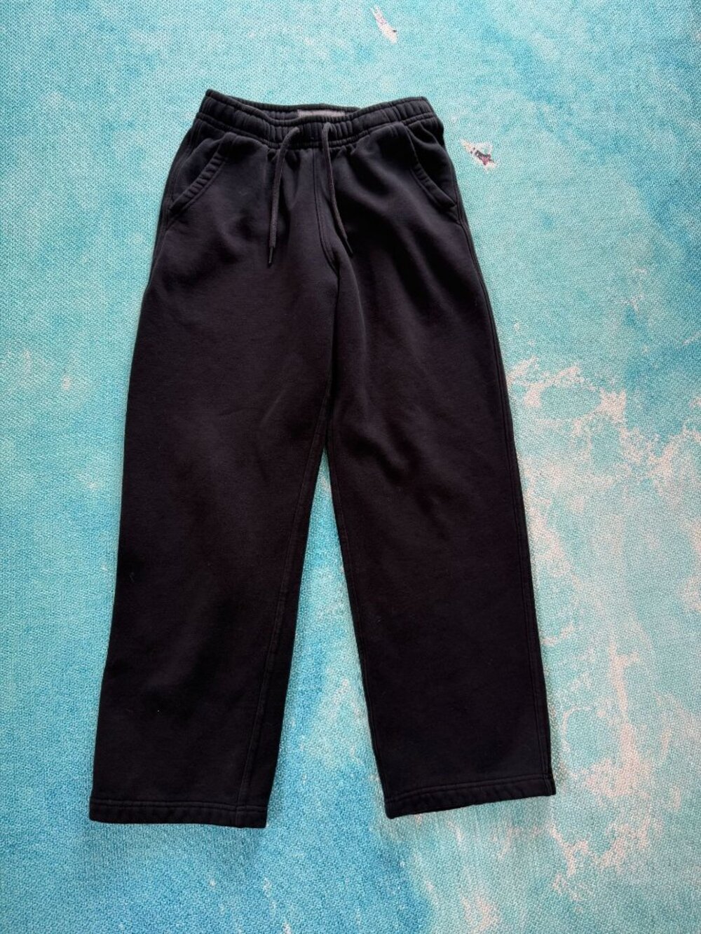 ABERCROMBIE MENS OPEN LEG SWEATPANTS JOGGERS BLACK SZ XS